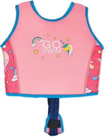 Дитячий жилет для плавання Go Swim Magical Unicorns, L (3-6 років, 19-30 кг), з сумкою для плавання