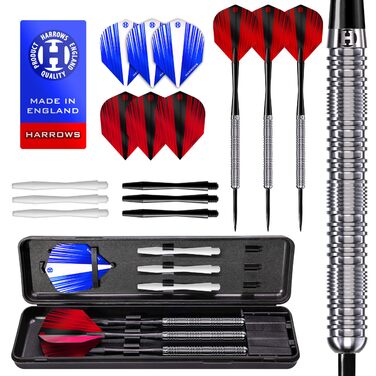 Дарти Harrows Caliber 90% Tungsten 22g - набір з аксесуарами (замінні дротики, пір'я, кейс)