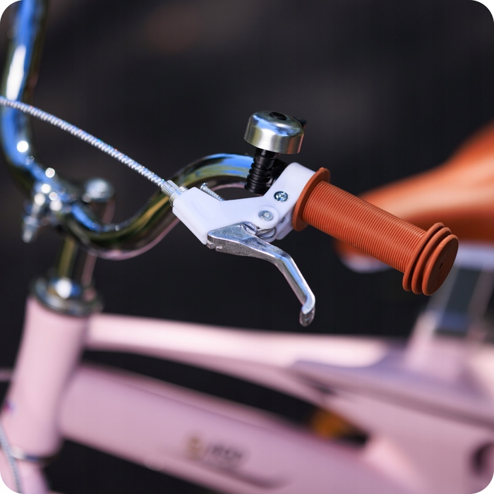 Дитячий велосипед 16 дюймів з бічними колесами та кошиком, рожевий