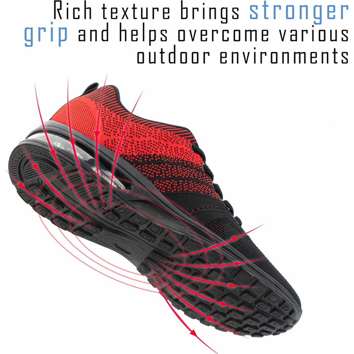 Спортивне взуття Hitmars для чоловіків та жінок з повітряною подушкою, розмір 36-48, колір червоний