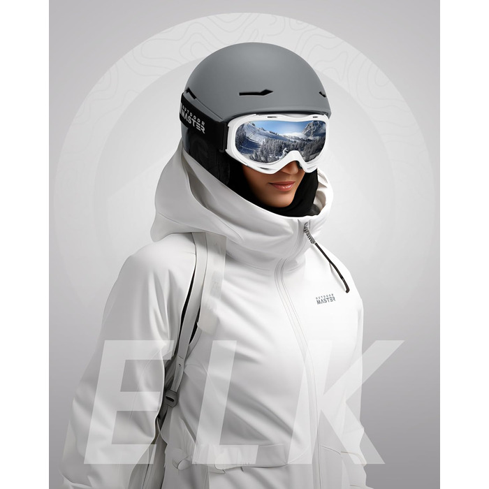 Гірськолижний шолом OutdoorMaster ELK MIPS для сноуборду та лиж, матовий сірий, розмір L, для чоловіків, жінок і підлітків