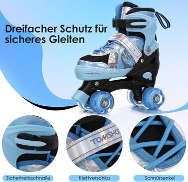 Роликові ковзани TOMSHOO для дітей, регульовані, для дівчаток та хлопчиків, підходять для початківців, зручні та дихаючі, ідеальні для подарунка на Новий рік або день народження