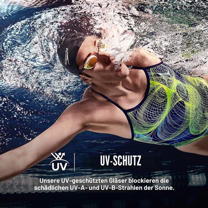Плавальні окуляри Speedo Speed Socket 2.0 унісекс, чорні з дзеркальним покриттям (срібло)