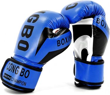 Боксерські рукавички для дітей 3-12 років, 6 oz, синій. Рукавички для спарингу та тренувань, PU шкіра