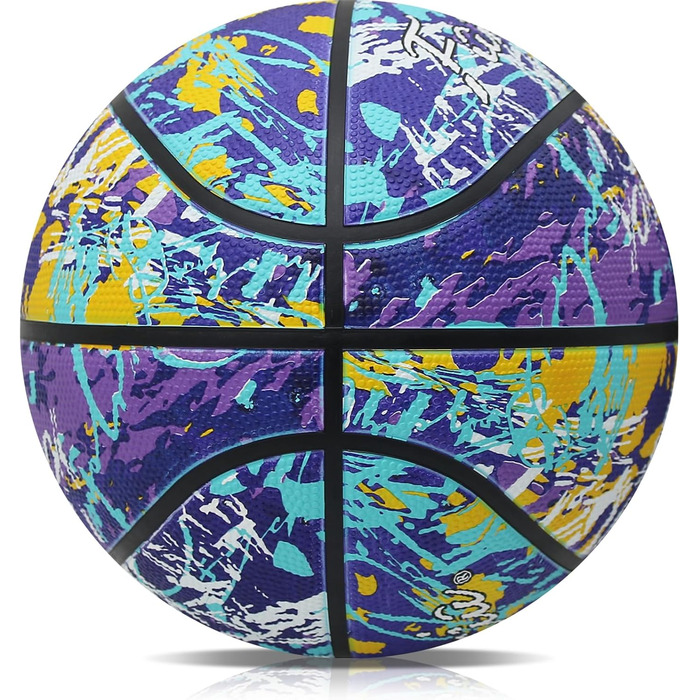 Баскетбольний м'яч Fantecia, розмір 5, з насосом. Ідеальний для вуличних тренувань, початківців, підлітків та дорослих. Матеріал: гума, дизайн: графіті