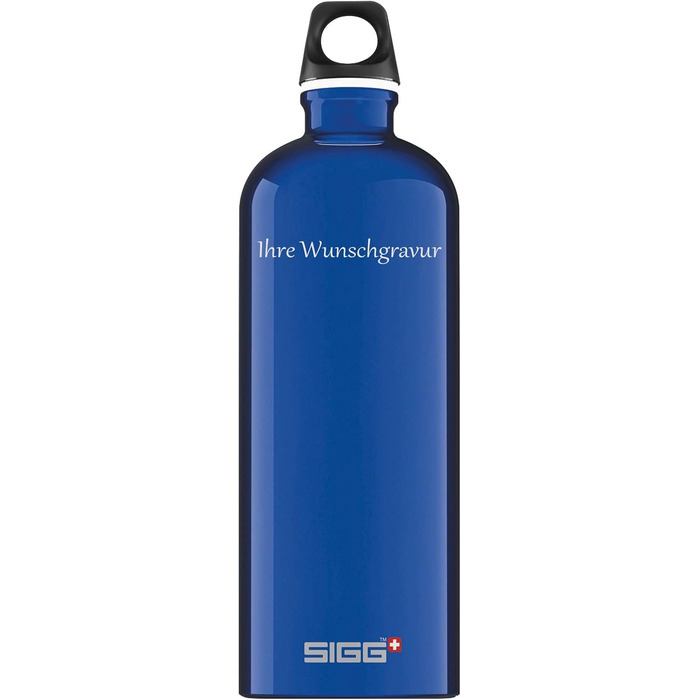 Алюмінієва пляшка SIGG Traveller 1 л з іменною гравіруванням, синя