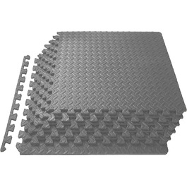 Захисні мати-пазли Meisterhome 60x60x1 см, 15 шт, антрацит, набір для підлоги 5,4 м² – підкладка для спортзалу, фітнесу, тренувань, спортмат, підлогова захисна мата