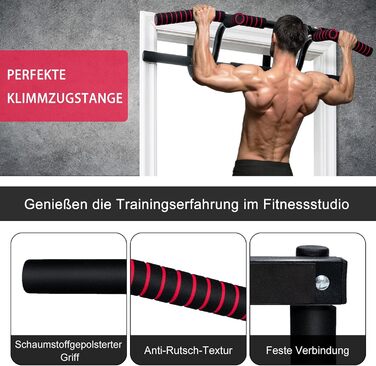 Кімнатний турнік COSTWAY для дверного прорізу без свердління, турнік для підтягувань з гімнастичною стінкою та тросом, дип-бар до 150 кг, турнік для силових тренувань вдома, чорний