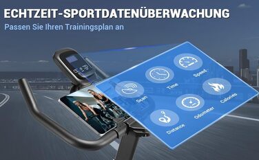 Магнітний велотренажер WENOKER Ergometer до 160 кг, безшумний домашній тренажер для фітнесу, регулювання сидіння, чорно-синій