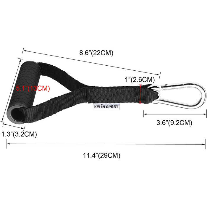 Набір аксесуарів для тренажерів KYLIN SPORT: гумки, ручки, карабіни, фітнес-петлі, ручки для турніків (чорний силікон)