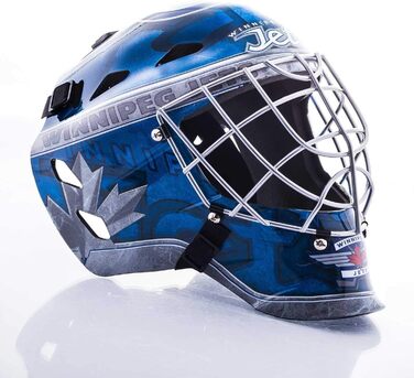 Міні-хокейна маска воротаря Franklin Sports NHL Winnipeg Jets, колекційна, з чохлом, офіційна ліцензія, сувенір