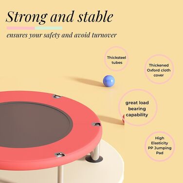 Трамплін для малюків 1,5 м з сіткою безпеки, баскетбольним кільцем, м'ячем, червоний