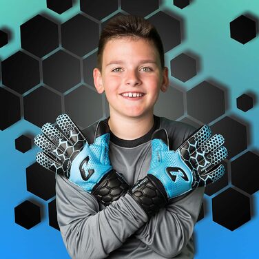 Дитячі футбольні воротарські рукавички CATCH & KEEP Kralle Junior Pro 3.0 з ультрасильним Falcon Grip, професійна якість, ідеальна посадка для дітей