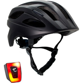 Дитячий велосипедний шолом Crazy Safety, чорний, 54-58 см, з USB-підсвіткою, для дітей 6-12 років, для велосипеда, скейтборда, роликів, регульований