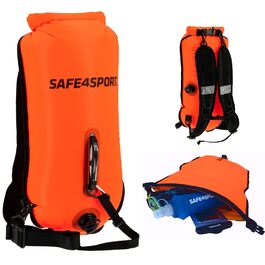 Надувна безпекова буя для плавання SAFE4SPORT RunSwimmer 3в1: водонепроникний рюкзак та гермосумка на 28л для триатлону