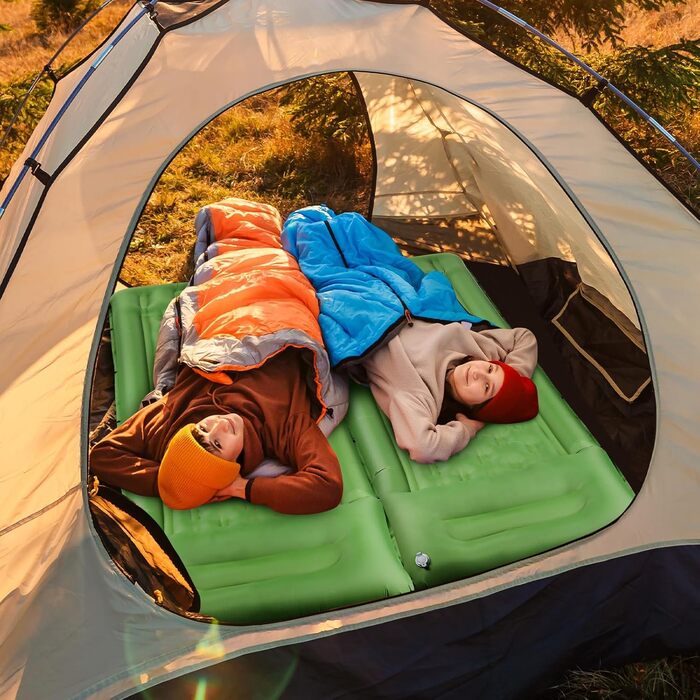 Каремат туристичний самонадувний Ciskotu, 12 см, з насосом, Ultraleicht, зелений