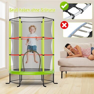 Трамплін GOPLUS Indoor з сіткою безпеки, дахом, сталевою конструкцією, для дітей, Ø165 см, до 135 кг