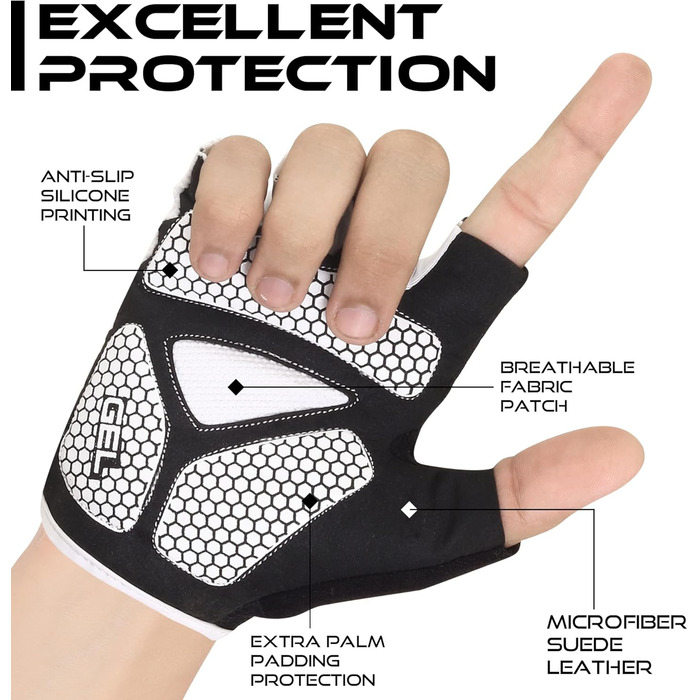 BEAST RAGE Fingerless Fahrradhandschuhe: Гелеві, антиковзні, для MTB, тренувань, сірі (L)