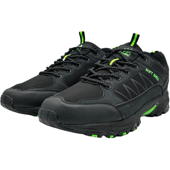 Чоловічі та жіночі трекінгові черевики Softshell для хайкінгу та трейлу, 42 EU, чорний та яблучно-зелений