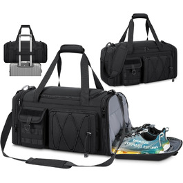 Спортивна сумка RAINSMORE 40L, водонепроникна, з відділенням для взуття, для чоловіків та жінок, чорна