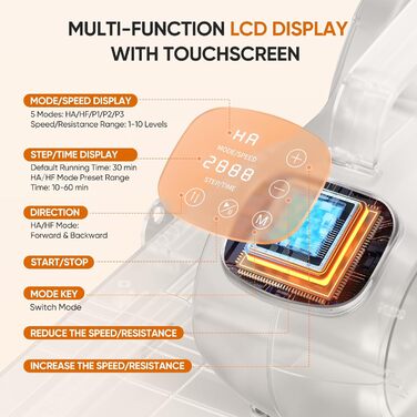 Електричний міні-еліпсоїд Dripex 3-в-1 для дому: тренажер для ніг з регулюванням швидкості та опору, повністю зібраний, помаранчевий