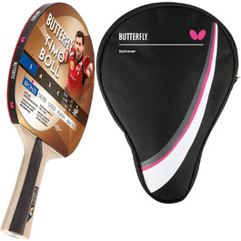 Настільний тенісний набір Butterfly Timo Boll Bronze: ракетка з ITTF сертифікованим гумовим покриттям Addoy, дерев'яна ручка (конкавна), комплект з чохлом, м'ячами та додатковою ракеткою для амбітних гравців