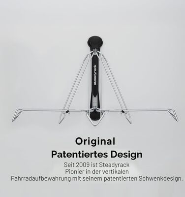 Тримач для велосипеда на стіну Steadyrack Classic Rack - Хромований, вертикальне зберігання