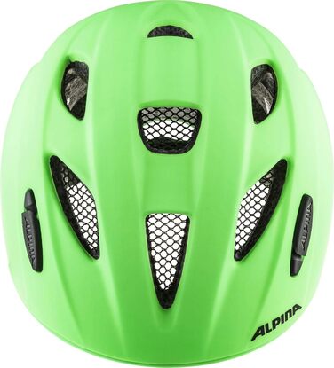 Дитячий велосипедний шолом Alpina XIMO L.E., легкий, міцний, із LED-підсвіткою, зелений матовий, 49-54 см