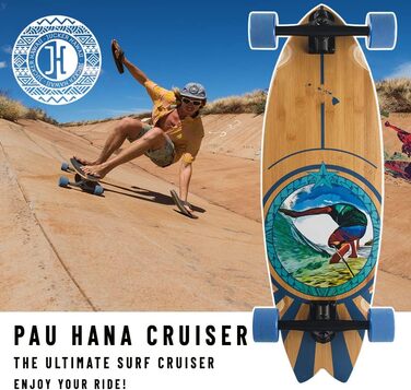Лонгборд JUCKER HAWAII PAU HANA для круїзингу та фрірайду, чорні підвіски, для новачків і профі
