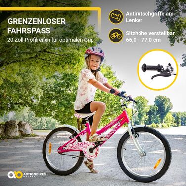 Дитячий велосипед Actionbikes Butterfly 20 дюймів, V-Brake, для дівчаток, з крилами, від 6 до 9 років