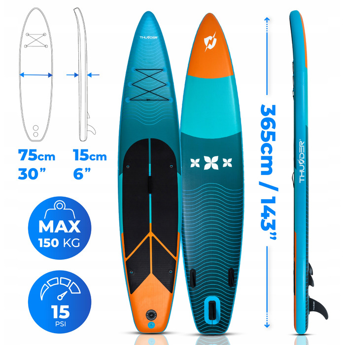 SUP-дошка Thunder Storm, 365 см