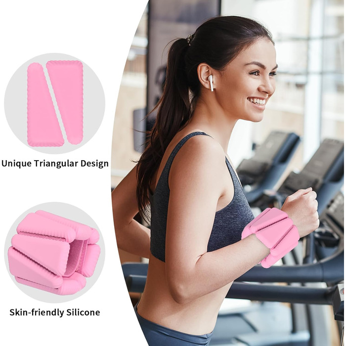 Набір кишенькових вагів KOOOGEAR 2 шт. (0,5 кг * 2) для фітнесу, бігу, гімнастики, чорний та рожевий