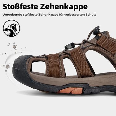 Чоловічі сандалі Mishansha закриті, дихаючі, водонепроникні, протиковзкі для активного відпочинку, розмір 43 EU, коричневі