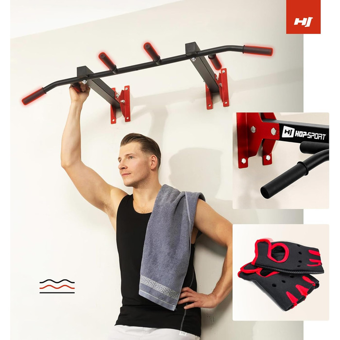 Hop-Sport Мультигрифова турнік для стіни HS-2002K - Професійний турнік для дому з різними варіантами хваток