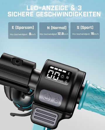 Дитячий електросамокат FanttikRide C9 Pro, регульований, з LED-підсвіткою, до 8 км, для дітей від 8 років, синій
