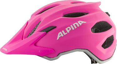 Дитячий велосипедний шолом ALPINA CARAPAX JR, легкий, міцний, з сіткою від комах та LED-підсвіткою, рожевий матовий, розмір 51-56 см
