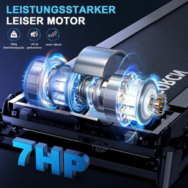 Біговий тренажер Profi G Series 7-1: складаний, з нахилом, тихий мотор, WiFi, Bluetooth, APP, німецька якість, сертифікат TÜV