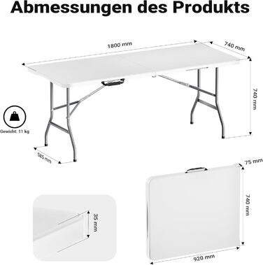 Складаний туристичний стіл Wiltec 122x60x75 см: для кемпінгу, відпочинку, вечірок, саду