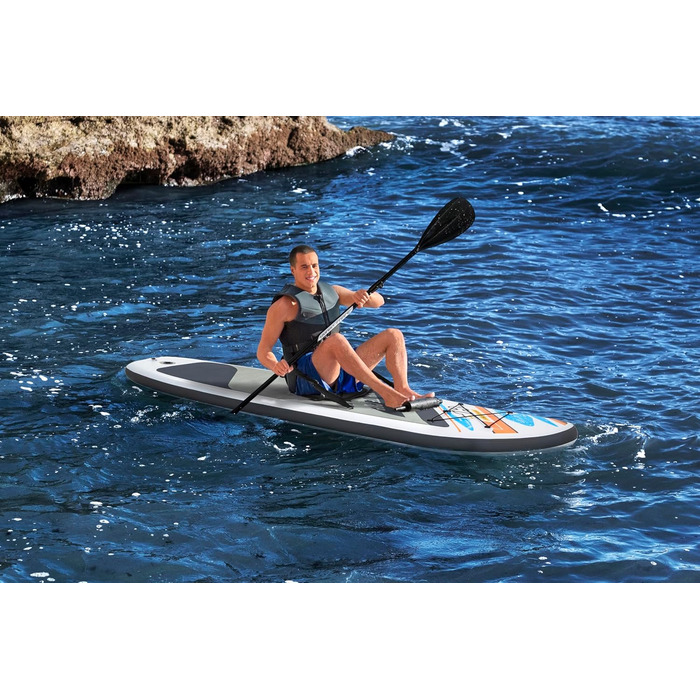 Надувна SUP-дошка Bestway Hydro-Force White Cap з сидінням, 305x84x12 см, комплект для веслування