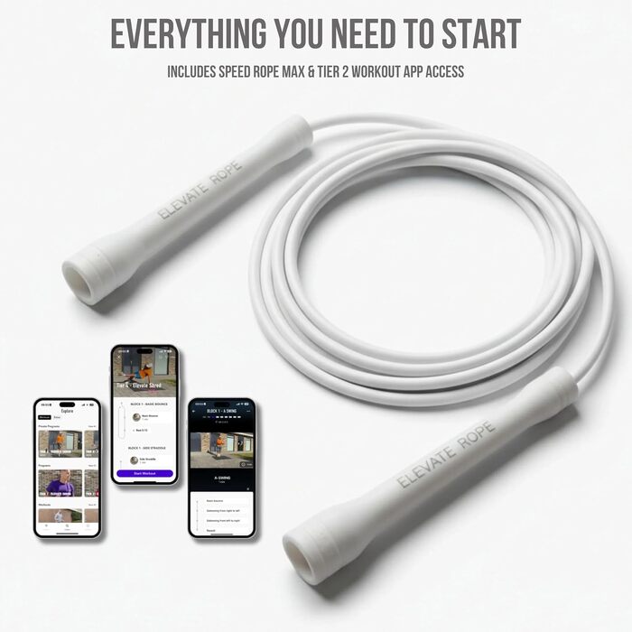 Стрибальний скакалка для дорослих Elevate Speed Rope, 5 мм, регульована довжина 3 м, чорно-біла