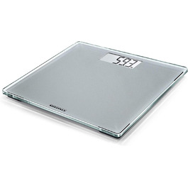 Цифрова вага Soehnle Style Sense Compact 300 для зважування людей, з великою платформою, зрозумілим LCD-дисплеєм, ультратонкий дизайн, безпечне скло, сіра