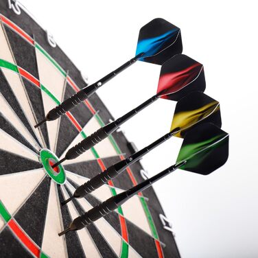 Набір сталевих дротиків Profi Steel 12 шт (24г) з металевими наконечниками та латунними стеблами + 24 пір'я, 20 ущільнювальних кілець, запасні стебла | Для бару, тренувань та турнірів