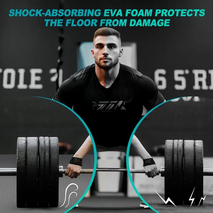 Складна EVA-піна фітнес-мат для підлоги Torin, 144 м², 1,27 см, 36 плиток, сіра – тренувальний килимок для домашнього спортзалу, захисне покриття для підлоги, спортивна гімнастична плитка