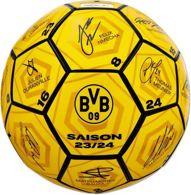 Футбольний м'яч Borussia Dortmund 2023/24 з автографами, жовтий, розмір 5, унісекс, для юніорів