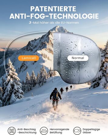 Ламмікал - Скі-маска для чоловіків та жінок, сноуборд маска з OTG - [Ultra HD, широке поле зору] - Анти-туманна скі маска для людей у окулярах, дзеркальна сноуборд маска, скі маска UV400 з захистом від відблисків (Покращена - біла рама - рожевий колір (VL