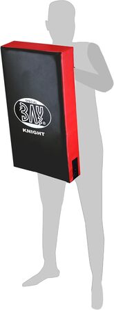 Боксерський щит BAY Knight 75x36x17 см, надміцний PU шкіра, чорний/червоний, ударна подушка для кікбоксингу, муай-тай, тайського боксу