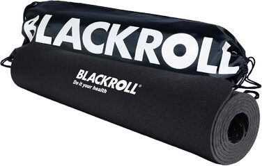 Фітнес-мат BLACKROLL® MAT 65x185 см, нековзкий килимок для йоги, пілатесу та тренувань, структурована поверхня, амортизація, чорний, вироблено в Німеччині