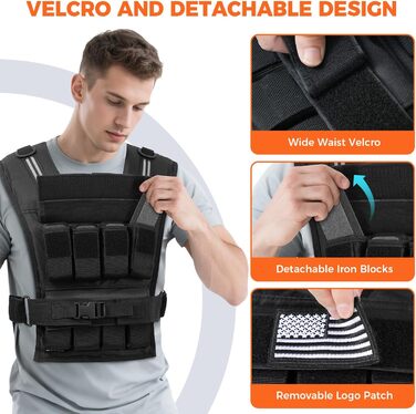 Вага для тренувань BAGAIL: регульована, зі знімними пластинами, для силових тренувань, фітнесу, йоги та аеробіки (9.66 кг)