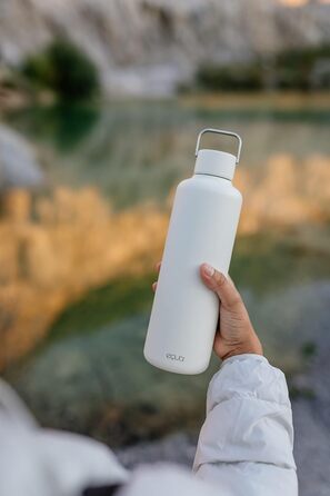 Пляшка для води EQUA Timeless, нержавіюча сталь, 1000 мл, BPA-free, герметична, довговічна, універсальна, біла, велика