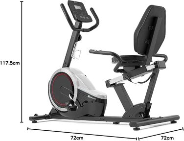 Велотренажер Hop-Sport Liegeergometer з LCD-дисплеєм, срібний - для дому, для літніх людей, витримує до 130 кг